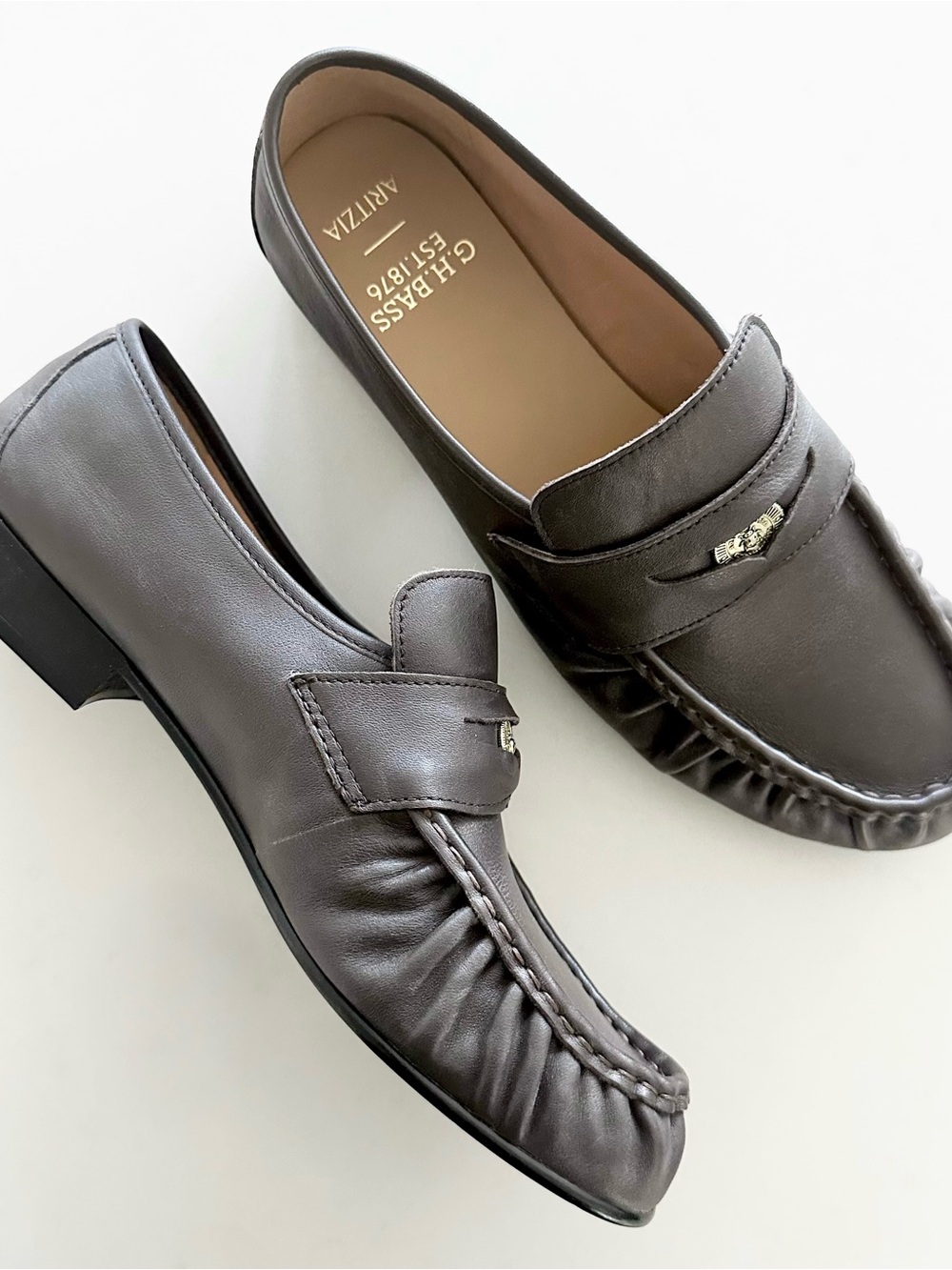 G.H. BASS x ARITZIA | SPENCE LEATHER SMOOTH PENNY LOAFERS IN RICH MOCHA BROWN